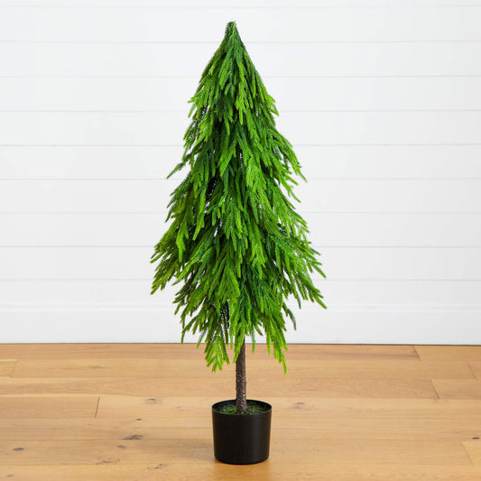 4' Artificial Real Touch Down Swept Norfolk Pine Tree with Natural Look