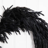 4' Artificial Real Touch Halloween Black Norfolk Island Pine Garland with Natural Look