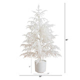 4' Artificial Real Touch White Norfolk Island Pine Christmas Tree with Natural Look