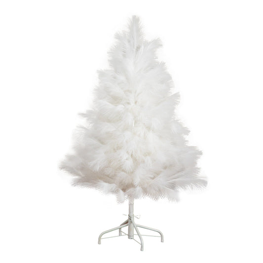 4' Artificial White Pampas Grass Christmas Tree