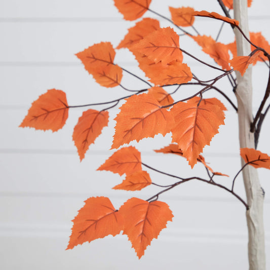 4' Autumn Paper Birch Artificial Fall Tree