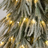 4' Artificial Pre-Lit Flocked Down Swept Christmas Tree with 110 Warm White LED Lights