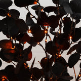 4' Pre-Lit Artificial Halloween Black Eucalyptus Tree with 160 Orange & Purple LED Lights