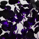 4' Pre-Lit Artificial Halloween Black Eucalyptus Tree with 160 Orange & Purple LED Lights