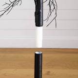 4' Pre-Lit Artificial Halloween Black Twig Tree with 24 Orange LED Pumpkin Shaped Lights