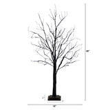 4' Pre-Lit Halloween Black Twig Artificial Tree with 180 Orange & Purple LED Lights