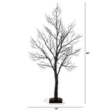 4' Pre-Lit Halloween Minimalist Twig Artificial Fall Tree with 160 Orange & Purple LED Lights