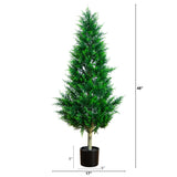 4' UV Resistant Artificial Cypress Tower Tree (Indoor/Outdoor)
