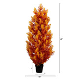 4' UV Resistant Autumn Artificial Fall Cedar Tree (Indoor/Outdoor)