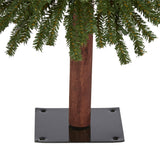 4’ Grand Alpine Artificial Christmas Tree with 100 Clear Lights and 361 Bendable Branches on Natural Trunk