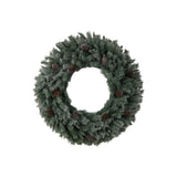 4’ Large Flocked Christmas Wreath with Pinecones, 150 Clear LED Lights and 360 Bendable Branches