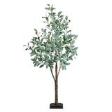 4’ Lighted Artificial Fruiting Olive Tree with 150 Warm White LED Lights