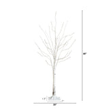 4’ Pre-Lit Artificial White Birch Tree with 240 Color Changing LED Lights