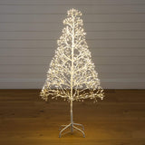 4' Pre-Lit Artificial White  Starburst Tree with 800 Fairy Warm White LED Lights