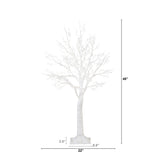 4’ Pre-Lit Artificial White Twig Tree with 160 Warm White LED Lights