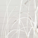 4’ Pre-Lit Artificial White Weeping Willow Tree with 120 Warm White LED Lights