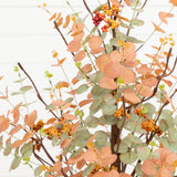4' Pre-Lit Autumn Eucalyptus Artificial Fall Tree with Berries and 60 LED Lights