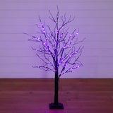 4' Pre-Lit Halloween Black Twig Artificial Tree with 180 Orange & Purple LED Lights