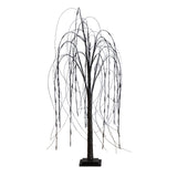 4’ Pre-Lit Halloween Black Willow Artificial Fall Tree with 120 Orange & Purple LED Lights