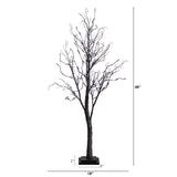 4’ Pre-Lit Halloween Deluxe Black Twig Artificial Tree with 81 Orange & Purple LED Lights