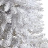 4’ Slim White Artificial Christmas Tree with 100 Warm White LED Lights and 293 Bendable Branches