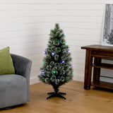 4' Snowy Pre-Lit Fiber Optic Artificial Christmas Tree with 40 Colorful LED Lights