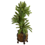 4’ Triple Cycas Artificial Plant in Decorative Planter