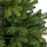 4’ Washington Fir Artificial Christmas Tree with 50 Clear Lights in White Planter with Decorative Planter Stand