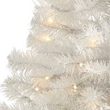 4' White Artificial Christmas Tree with 100 Clear LED Lights