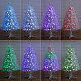 4' White Pre-Lit Fiber Optic Artificial Christmas Tree with 120 Colorful LED and Remote Control Show