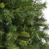 4’ Wyoming Mixed Pine Artificial Christmas Tree with 150 Clear Lights and 270 Bendable Branches in Tower Planter