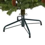 4’ Yukon Mountain Fir Artificial Christmas Tree with 100 Clear Lights, Pine Cones and 386 Bendable Branches