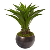41” Agave Artificial Plant in Decorative Metal Bowl
