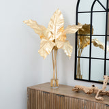41” Artificial Golden Palm Foliage in Glass Vase
