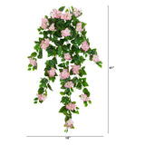 41" UV Resistant Artificial Hydrangea Hanging Plant (Indoor/Outdoor) - Set of 2