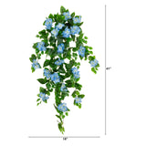41" UV Resistant Artificial Hydrangea Hanging Plant (Indoor/Outdoor) - Set of 2