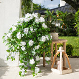 41" UV Resistant Artificial Hydrangea Hanging Plant (Indoor/Outdoor) - Set of 2