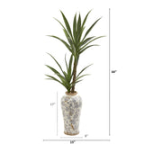 44” Double Yucca Artificial Plant in Designer Planter