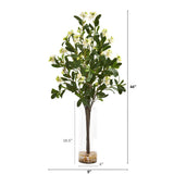 44” Peach Blossom Artificial Arrangement in Glass Vase