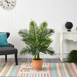 45” Areca Palm Artificial Tree in in Terracotta Planter (Real Touch)