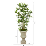 4.5’ Bamboo Palm Artificial Tree in Sand Finished Urn