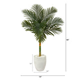 4.5’ Golden Cane Artificial Palm Tree in White Planter