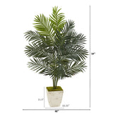 4.5’ Paradise Palm Artificial Tree in Country White Planter
