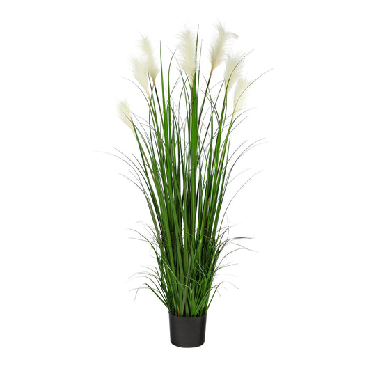 4.5’ Artificial Plum Grass Plant with Creamy Plumes