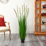 4.5’ Plum Grass Artificial Plant with Warm Plumes