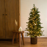 4.5' Pre-Lit Artificial Christmas Tree in Decorative Planter with 400 LED Lights