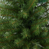 4.5’ Virginia Fir Artificial Christmas Tree with 100 Clear Lights and 223 Bendable Branches in Red Planter