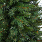 4.5’ West Virginia Mountain Pine Artificial Christmas Tree with 100 Clear Lights and 322 Bendable Branches in Floral Print Planter