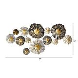 4.5’ x 2’ Layered Floral Metal Wall Art Decor