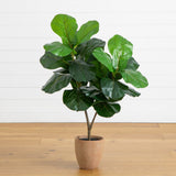 45" Artificial Giant Leaf Fiddle Leaf Fig Tree in Decorative Planter